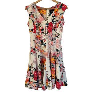 Just Taylor Vibrant Multicolored Sleeveless Summer Floral Dress Sz 8 #D0916